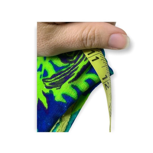 Vintage Handmade 60s Psychedelic Print Full Length High Neck Dress Large - Picture 10 of 11